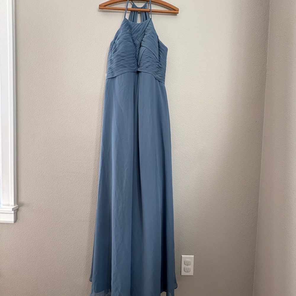 Azazie Ginger Twilight Halter Maxi Bridesmaid Dress NWT